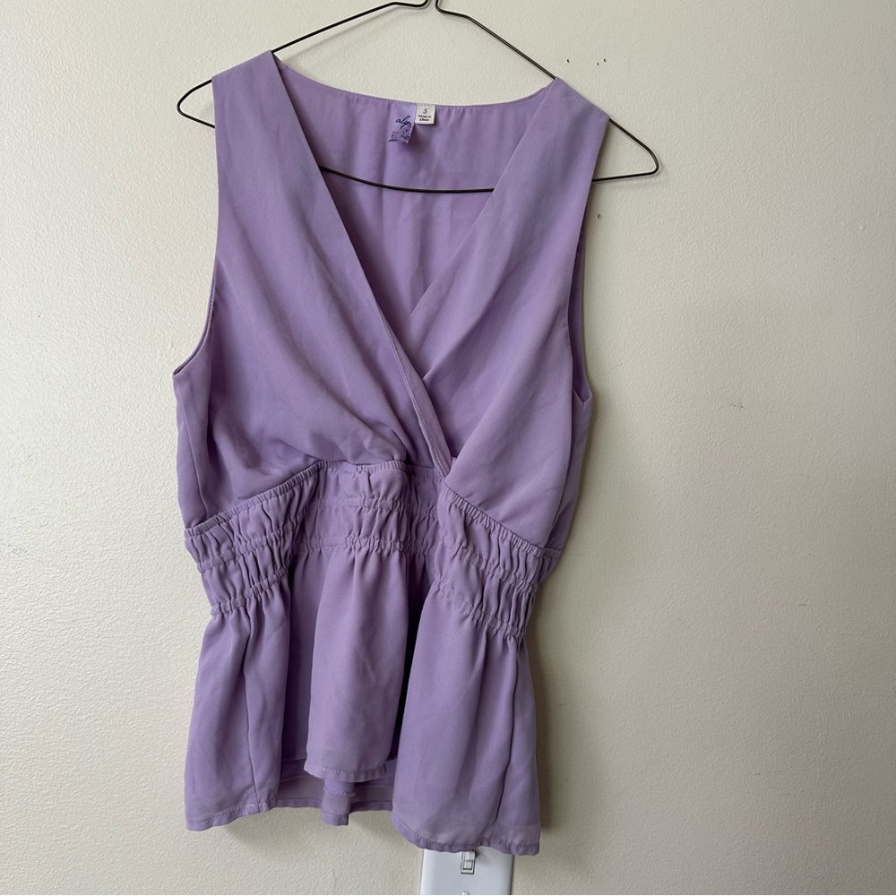 Lilac Purple Cinched Blouse
